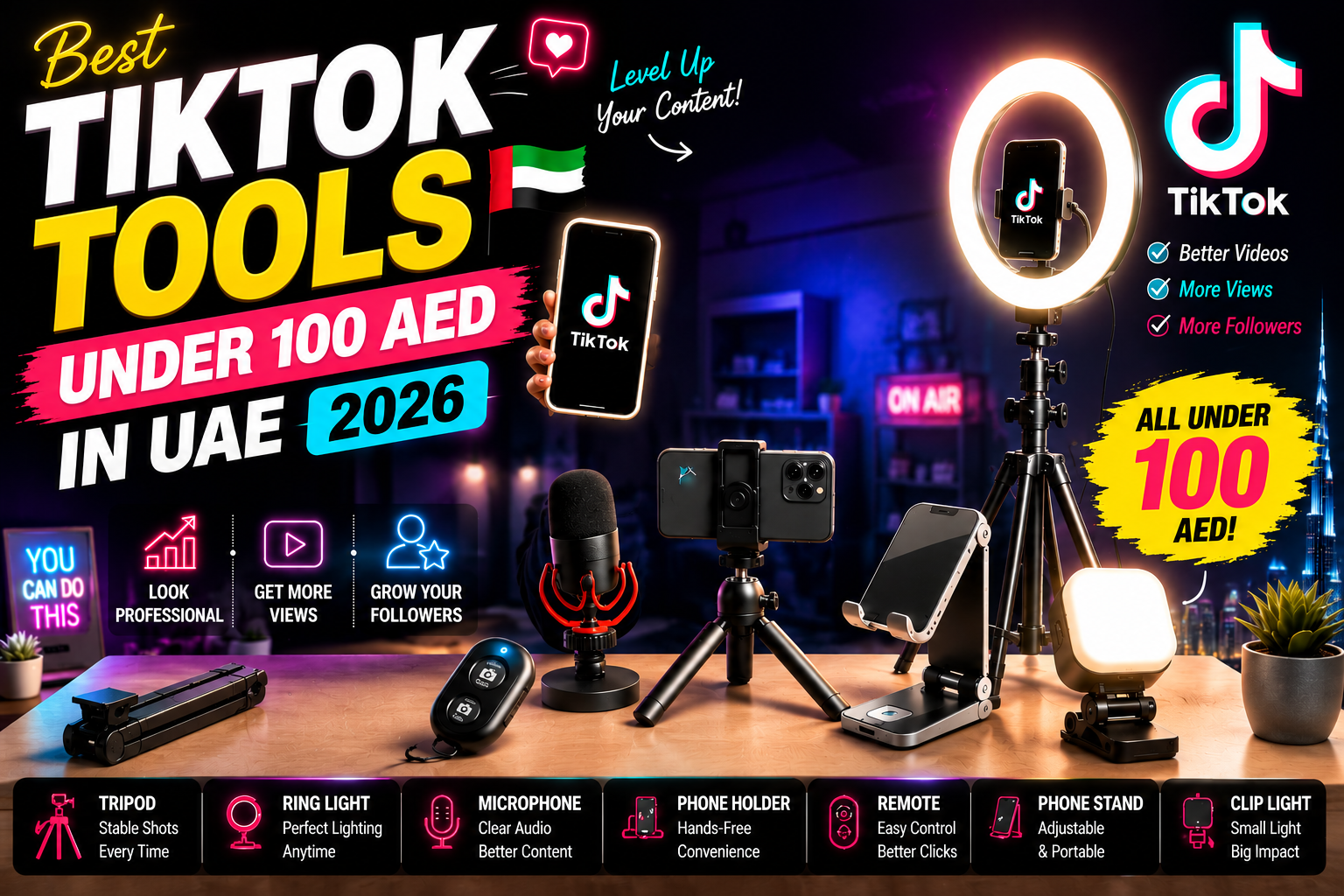 Best TikTok Tools Under 100 AED in UAE (2026)