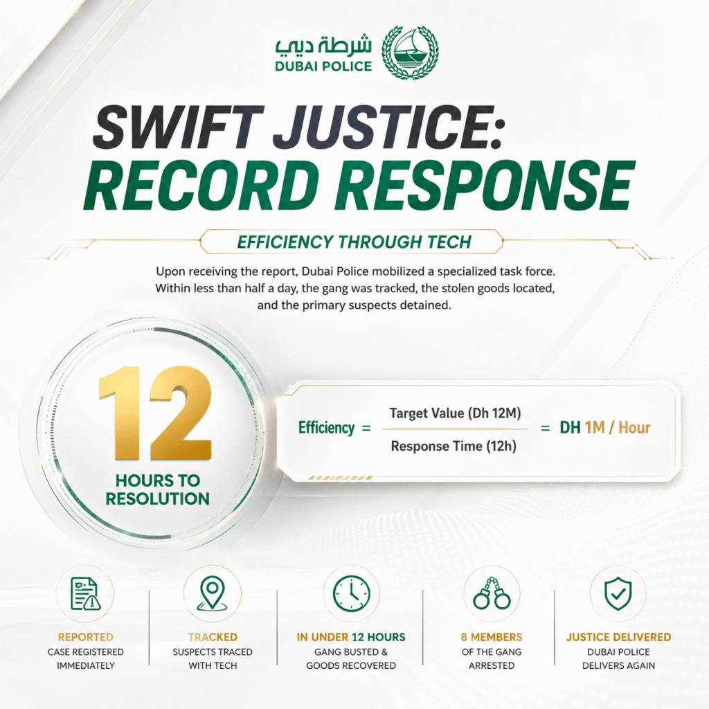 Dubai Police crack Dh12 million oud theft in 12 hours, swift justice record response time 2026