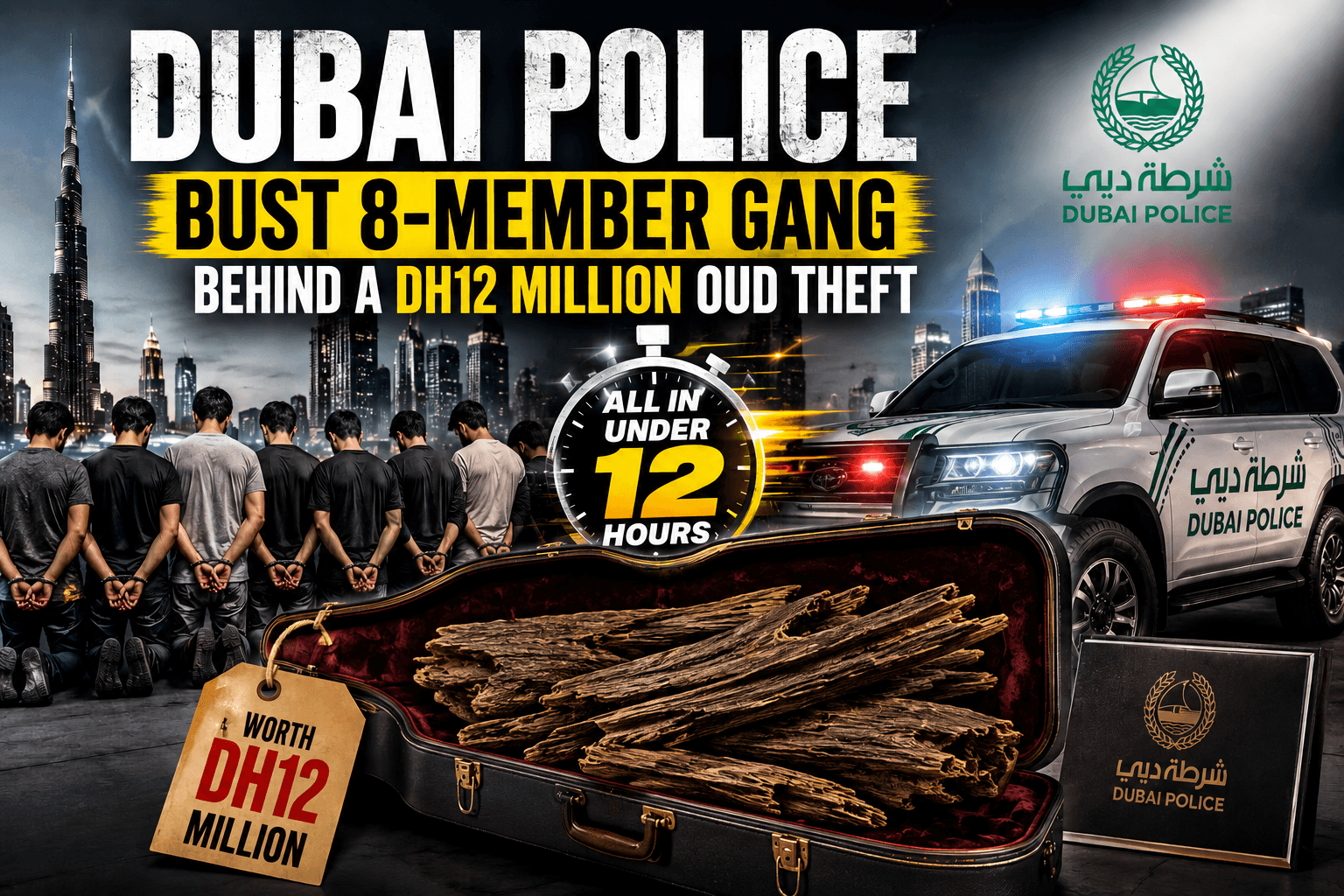 Dubai Police Crack Dh12M Oud Theft in 12 Hours