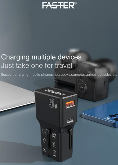 20W QC 3.0 Dual Port Fast Charger - Compact Wall Adapter for iPhone and Android - 20 Watt