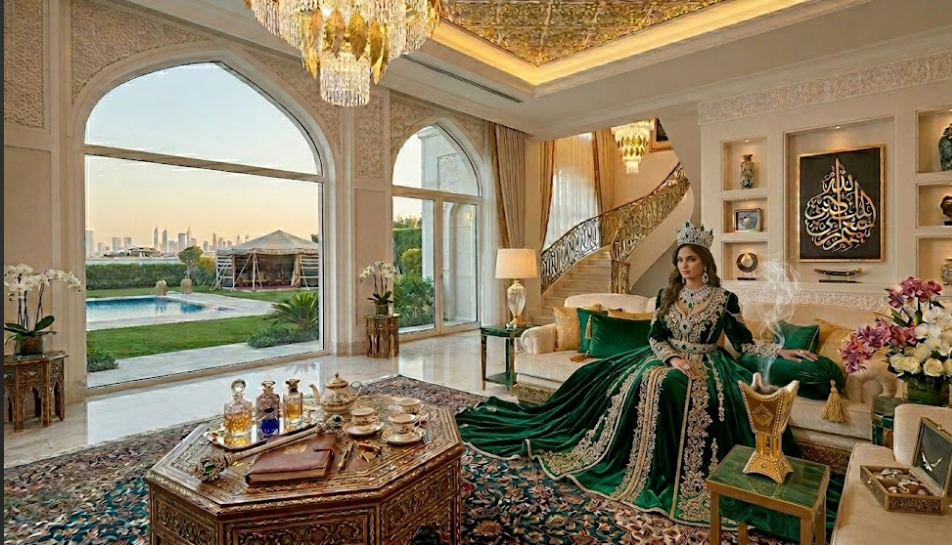 Woman posing as princess inside luxury Dubai villa during Dh12 million oud theft scam 2026