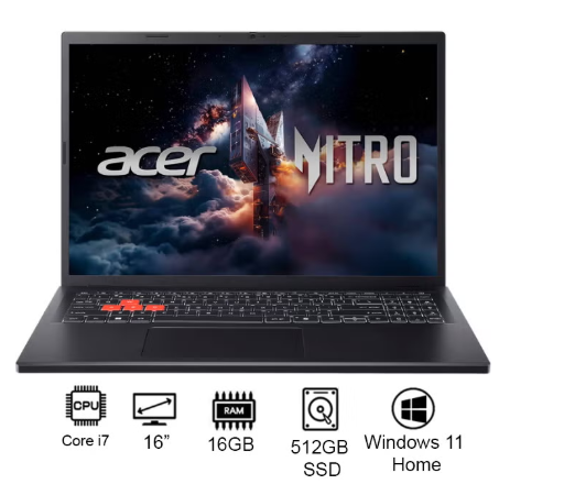 Nitro Lite 16 Gaming Laptop 13th Gen Intel Core i7-13620H 10 Cores Upto 4.9GHz/16GB DDR5