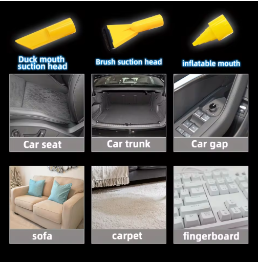 SZUK 98000PA wireless handheld car vacuum cleaner with strong suction and multiple attachments for cleaning car seats, carpets, and hard-to-reach areas