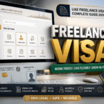 UAE Freelance Visa 2026 complete guide showing the online visa application portal, freelance visa dashboard, eligibility, requirements, cost, and application process in the UAE.